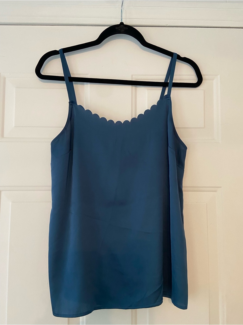 Ann Taylor Loft Teal Blue Scallop Neck Cami Tank Top - Women